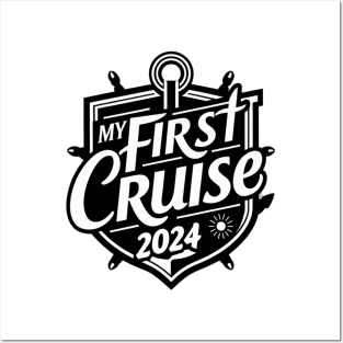 My First Cruise 2024 Black White Posters and Art